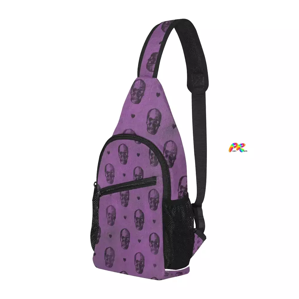 Purple Skull Chest Bag