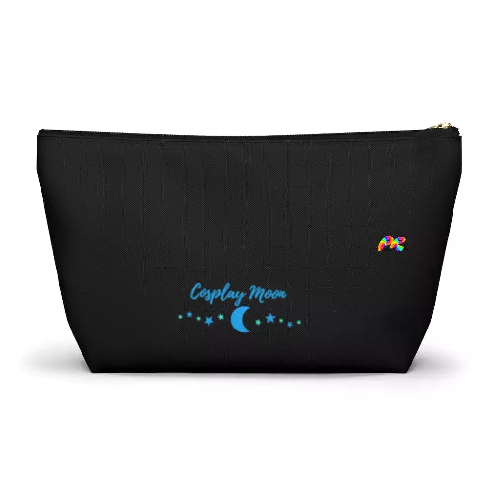 Rainbow Flower Black Makeup Bag