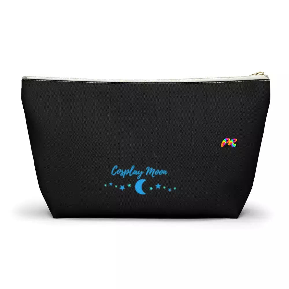 Rainbow Flower Black Makeup Bag