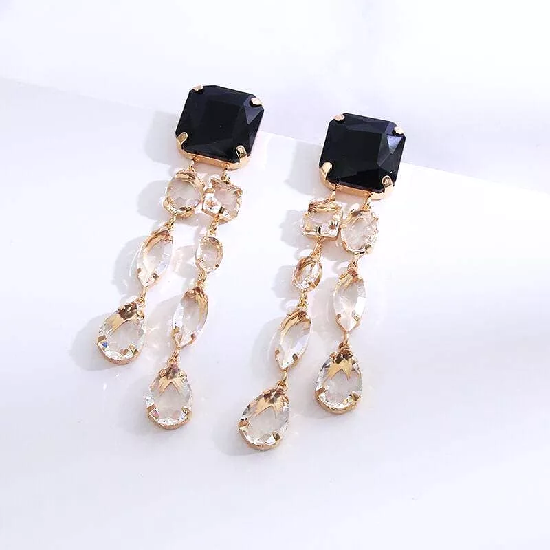 Rhinestone Tassels Earrings