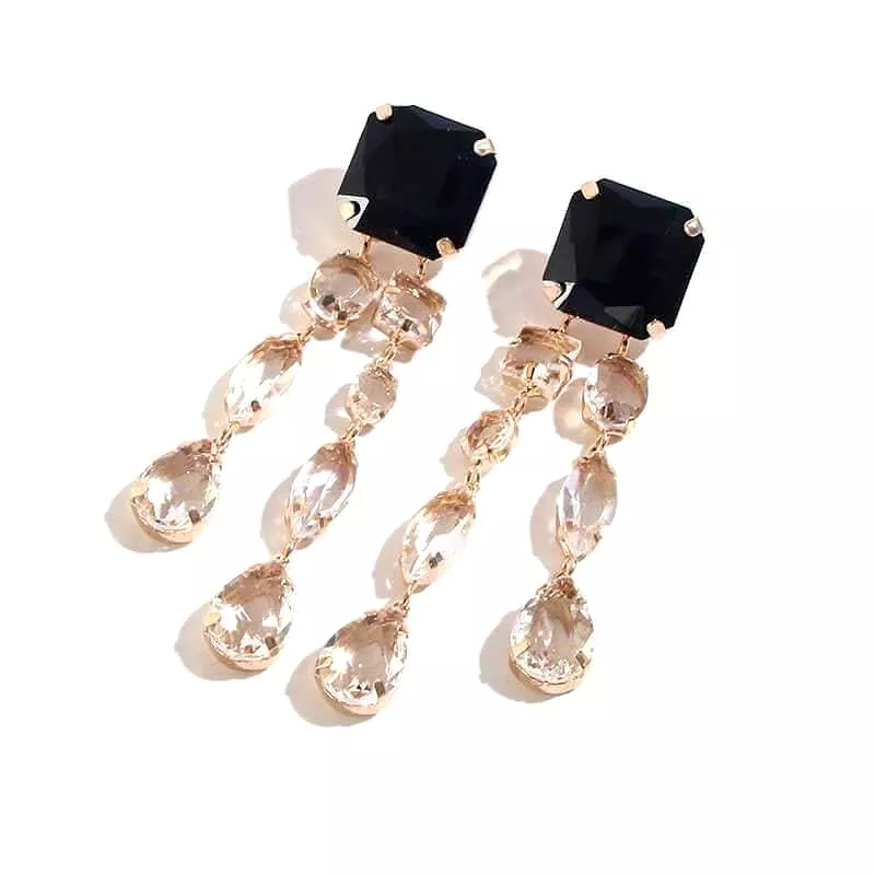 Rhinestone Tassels Earrings