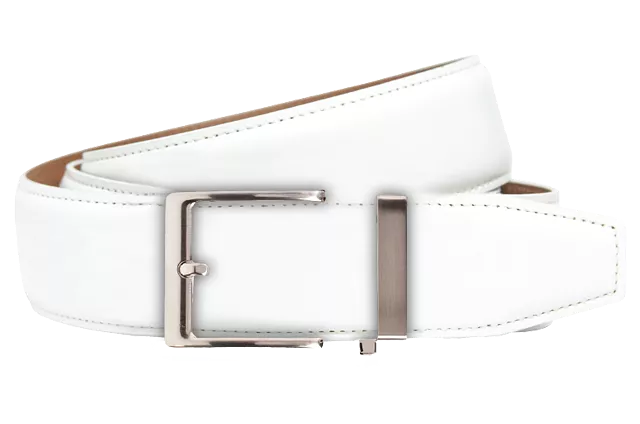 Smooth White, 40mm Strap, Dress Belt