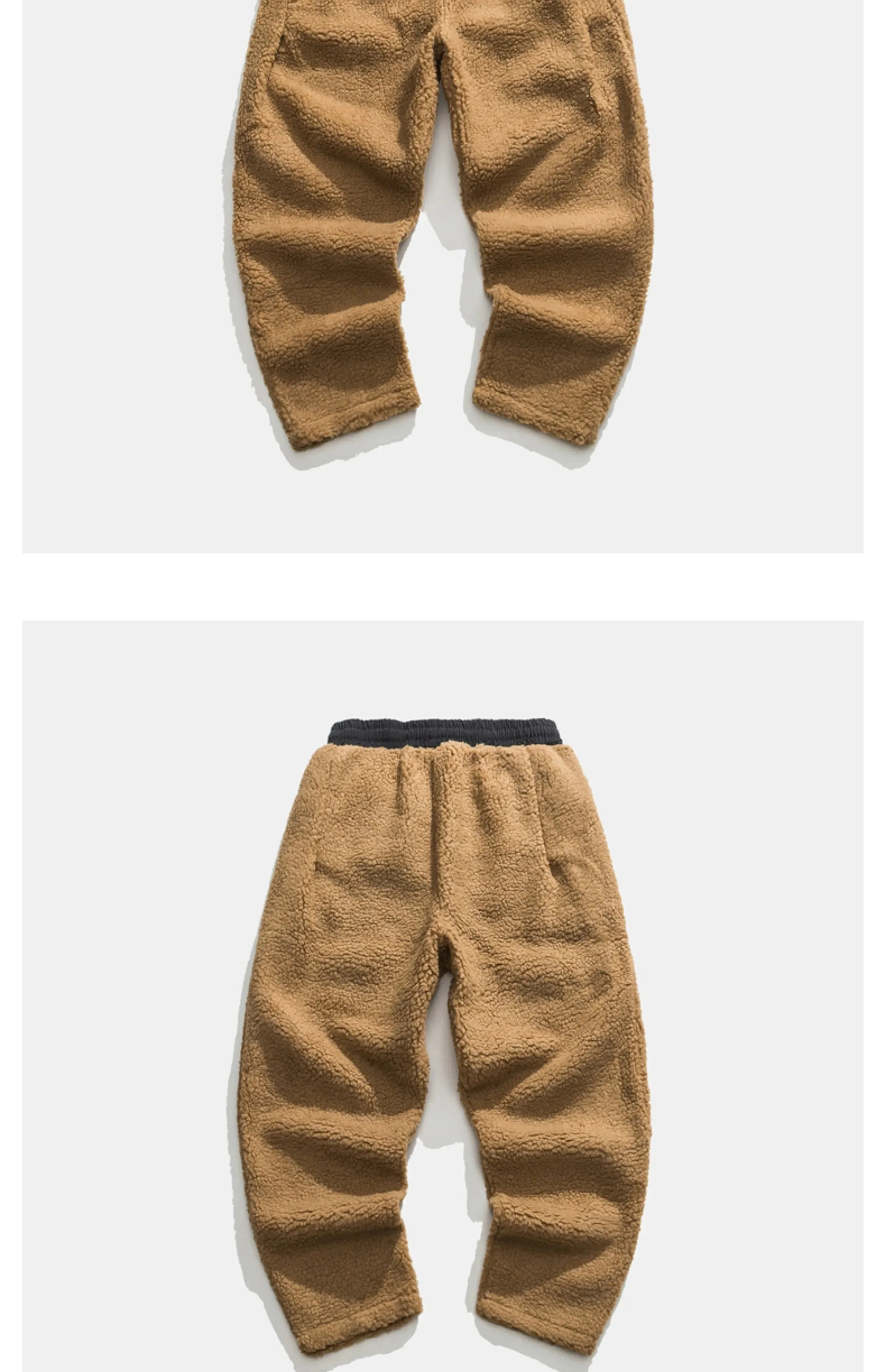 Solid Color Drawstring Fleece Pants