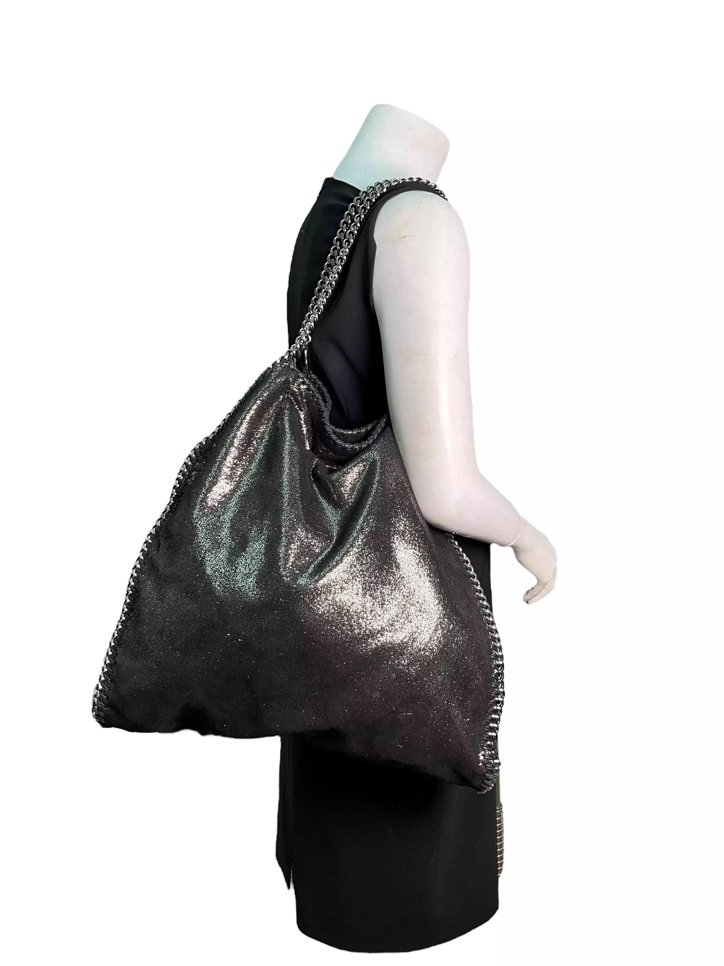 Stella Mccartney Chamois Shiny Dotted Falabella Tote