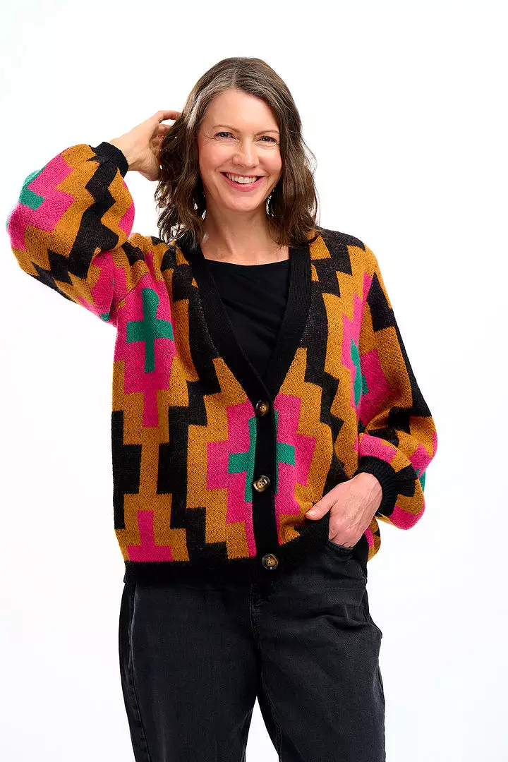 Sugarhill - Morgana Cardigan  - Multi, Folk Diamond