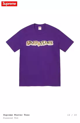 supreme diamond tee Purple