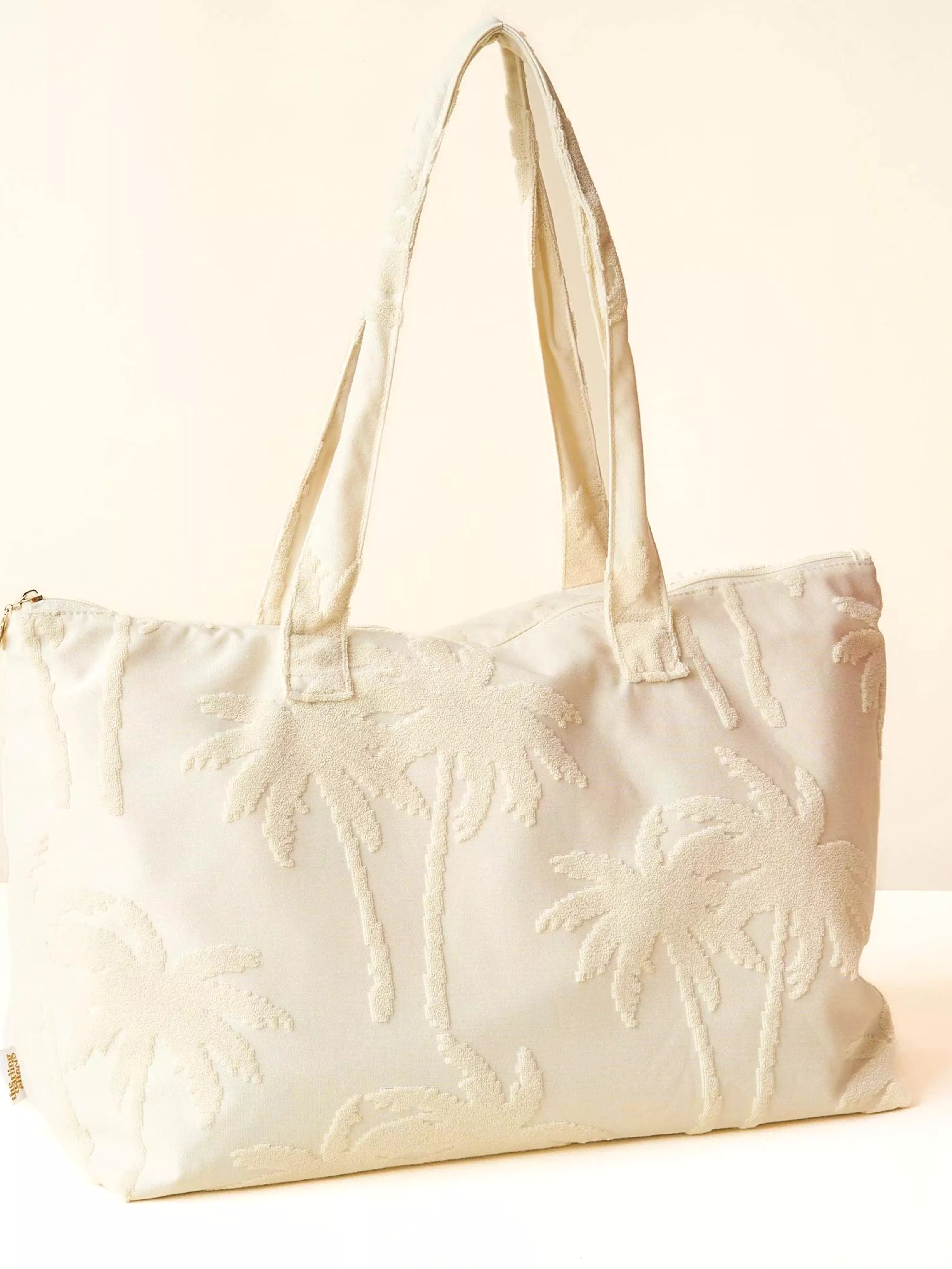 Terry Tote Cream Palm