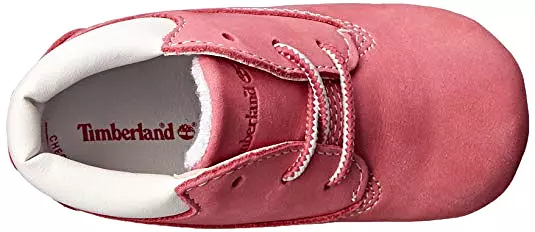 Timberland Pink Crib Booties with Hat