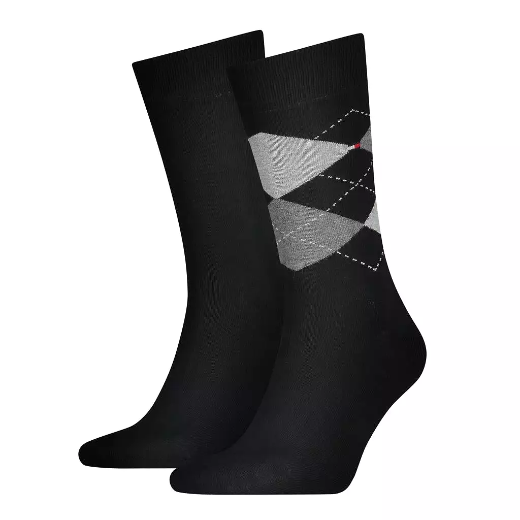 Tommy Hilfiger Mens Check Socks (2-Pack)