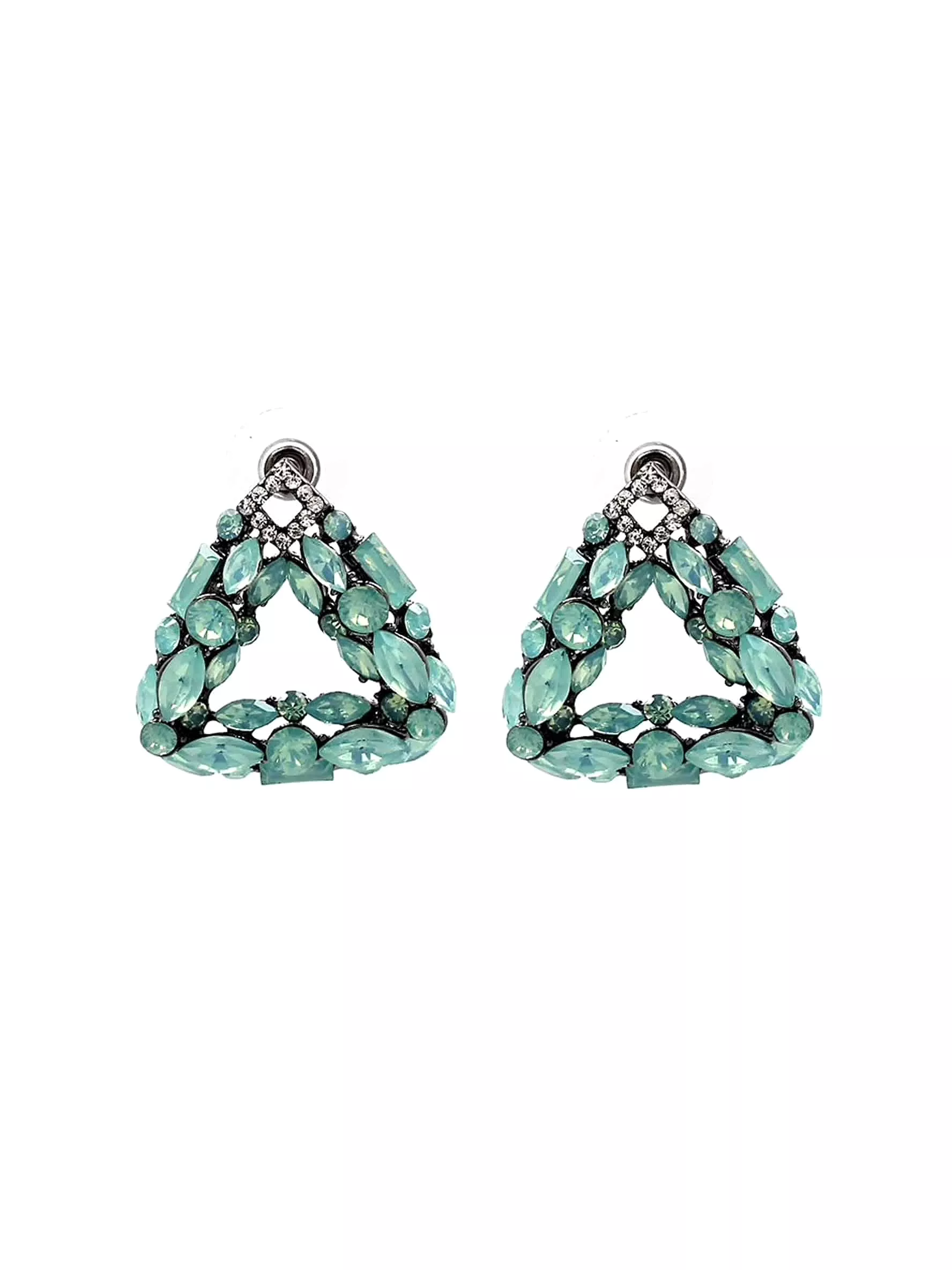 Triangle Crystal Mini Drop Earrings