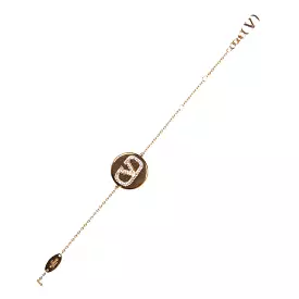 VLogo Signature Round Emblem Bracelet, Gold