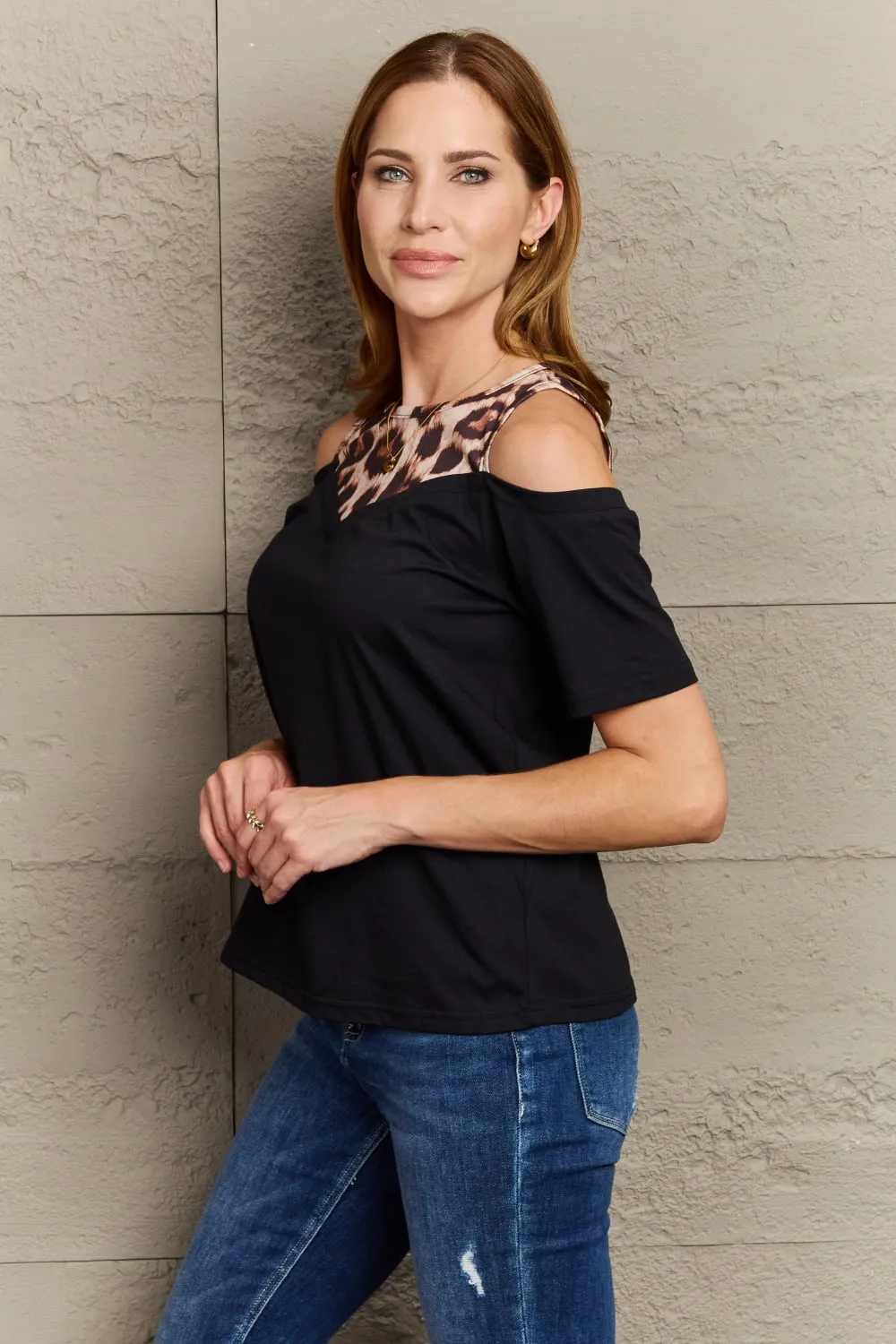 Walking Wild Cold Shoulder Top