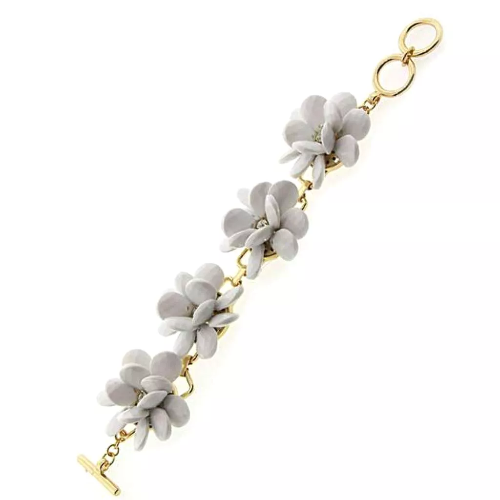 White Flower Statement Bracelet