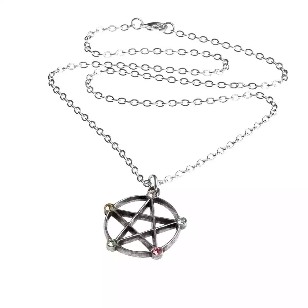 Wiccan Elemental Pentacle Necklace