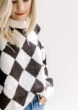 X Brown and White Sweater